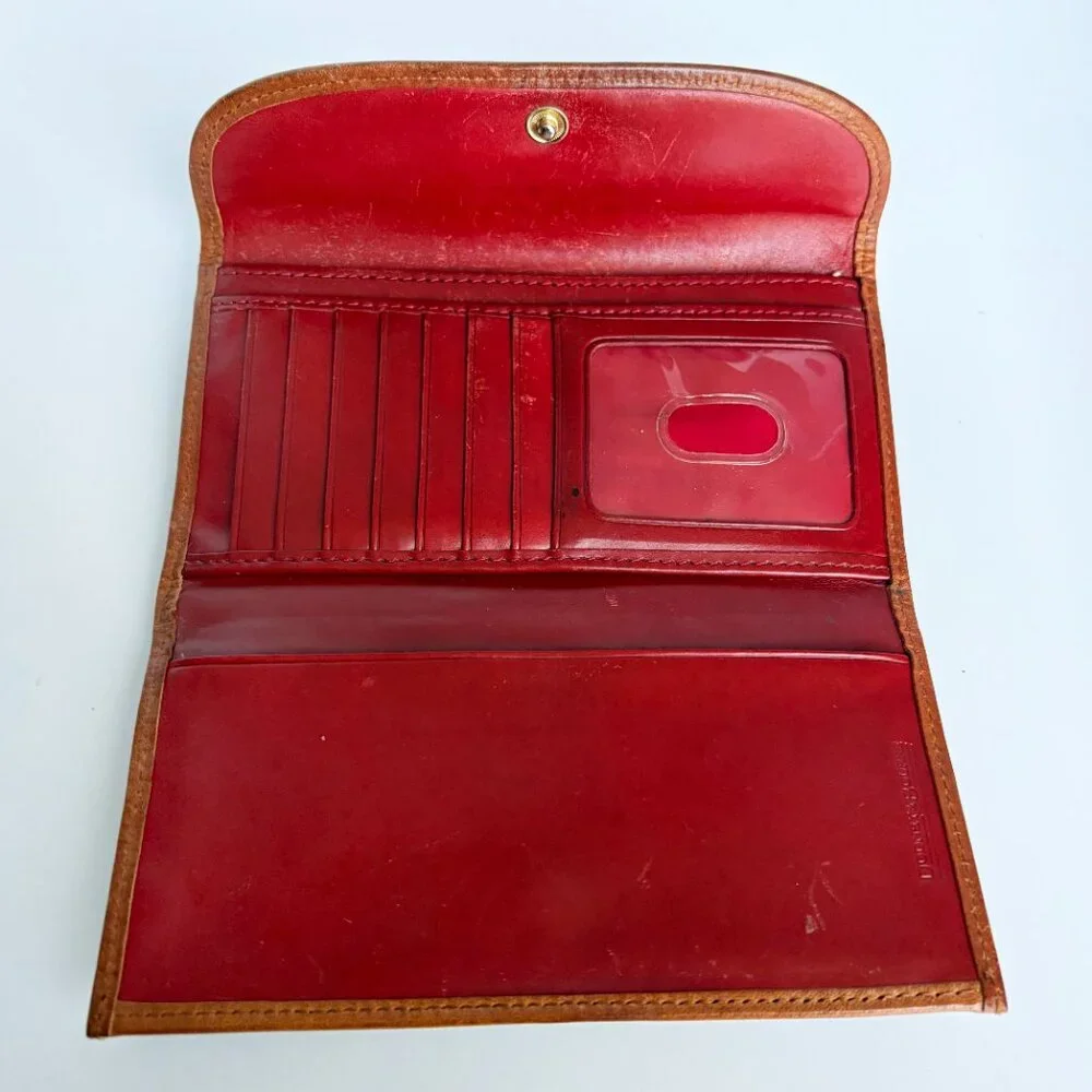 Dooney & Bourke Wallet with Organizer Plaid Canvas Leather Trim Vintage